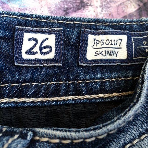 Miss Me Womens Skinny Jeans Sz 26 X 27 Light Distressed Low Rise JP5011S7 - Picture 10 of 13